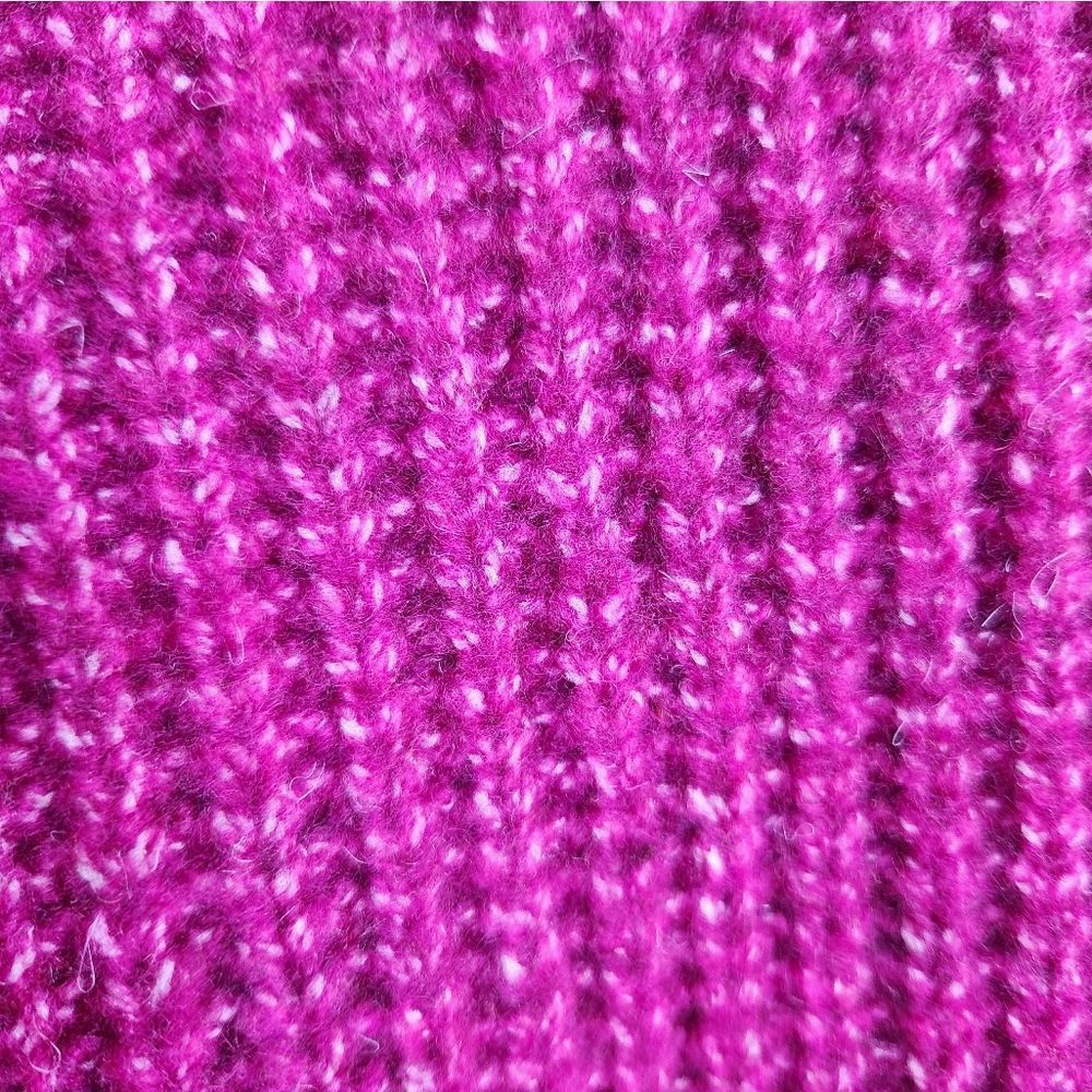 Black tape crewneck oversized thick sweater fuchsia - Picture 3 of 6